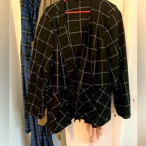 Lane Bryant Size 26 plaid zipper front blazer